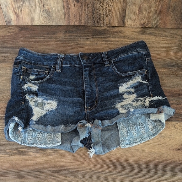 American Eagle Outfitters Pants - American Eagle Vintage Super Stretch Cut Off Hi Rise Shortie 12    -630B